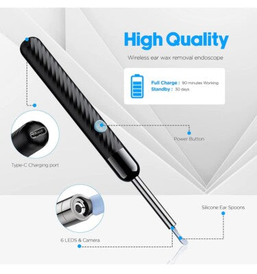 Nettoyeur d’Oreille avec Caméra HD